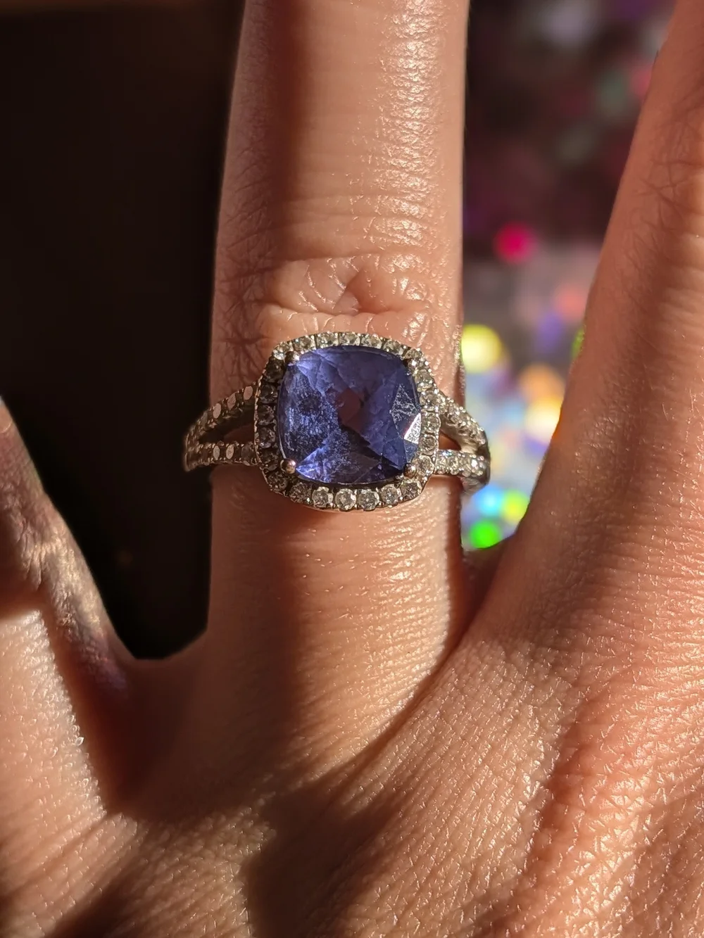Gold and Purple Gemstone Cocktail Ring - Women Jewelry
